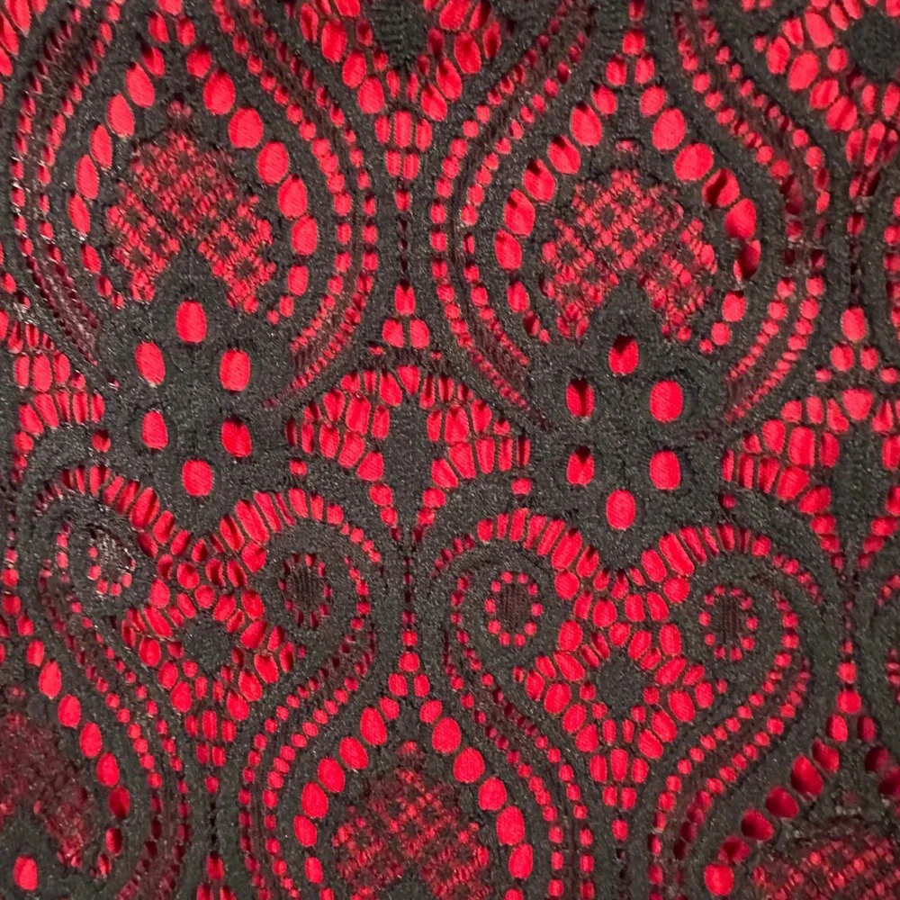 Connected Apparel Dress Womens 8P Black Velvet Red Lace Sheath Party Career - Picture 11 of 16